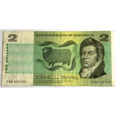 AUSTRALIA 1966 . TWO 2 DOLLARS BANKNOTE . COOMBS/WILSON . FIRST PREFIX FAA